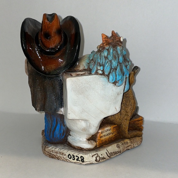 Vintage 94 Shade Tree Creations Handcrafted Cowboy Cat Plumb in Trouble Decor - Picture 6 of 11